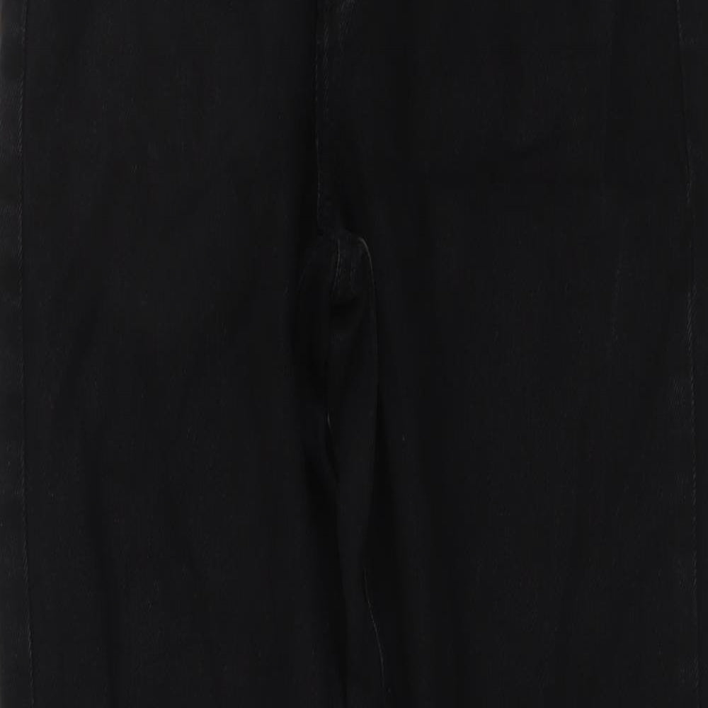 Denim & Co. Womens Black Cotton Mom Jeans Size 8 L28 in Regular Button