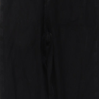 Denim & Co. Womens Black Cotton Mom Jeans Size 8 L28 in Regular Button