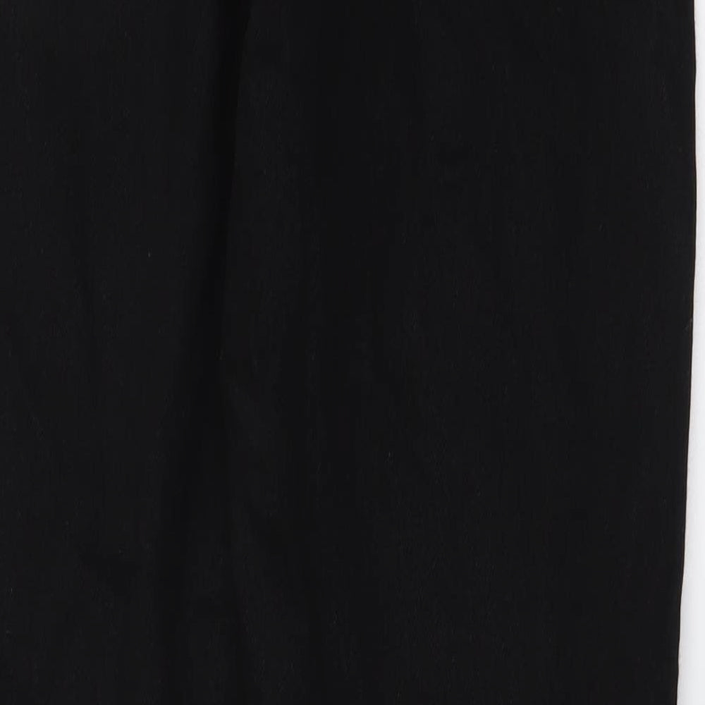 Denim & Co. Womens Black Cotton Mom Jeans Size 8 L28 in Regular Button