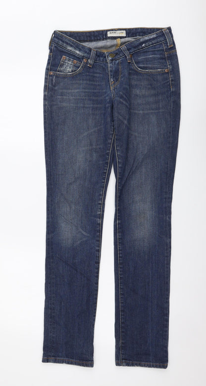 Lee Womens Blue Cotton Straight Jeans Size 27 in L31 in Regular Button