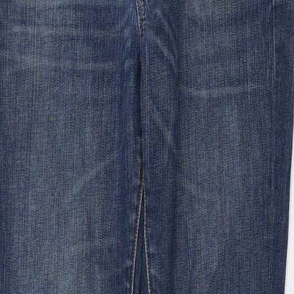 Lee Womens Blue Cotton Straight Jeans Size 27 in L31 in Regular Button