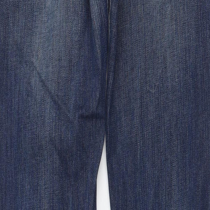 Lee Womens Blue Cotton Straight Jeans Size 27 in L31 in Regular Button