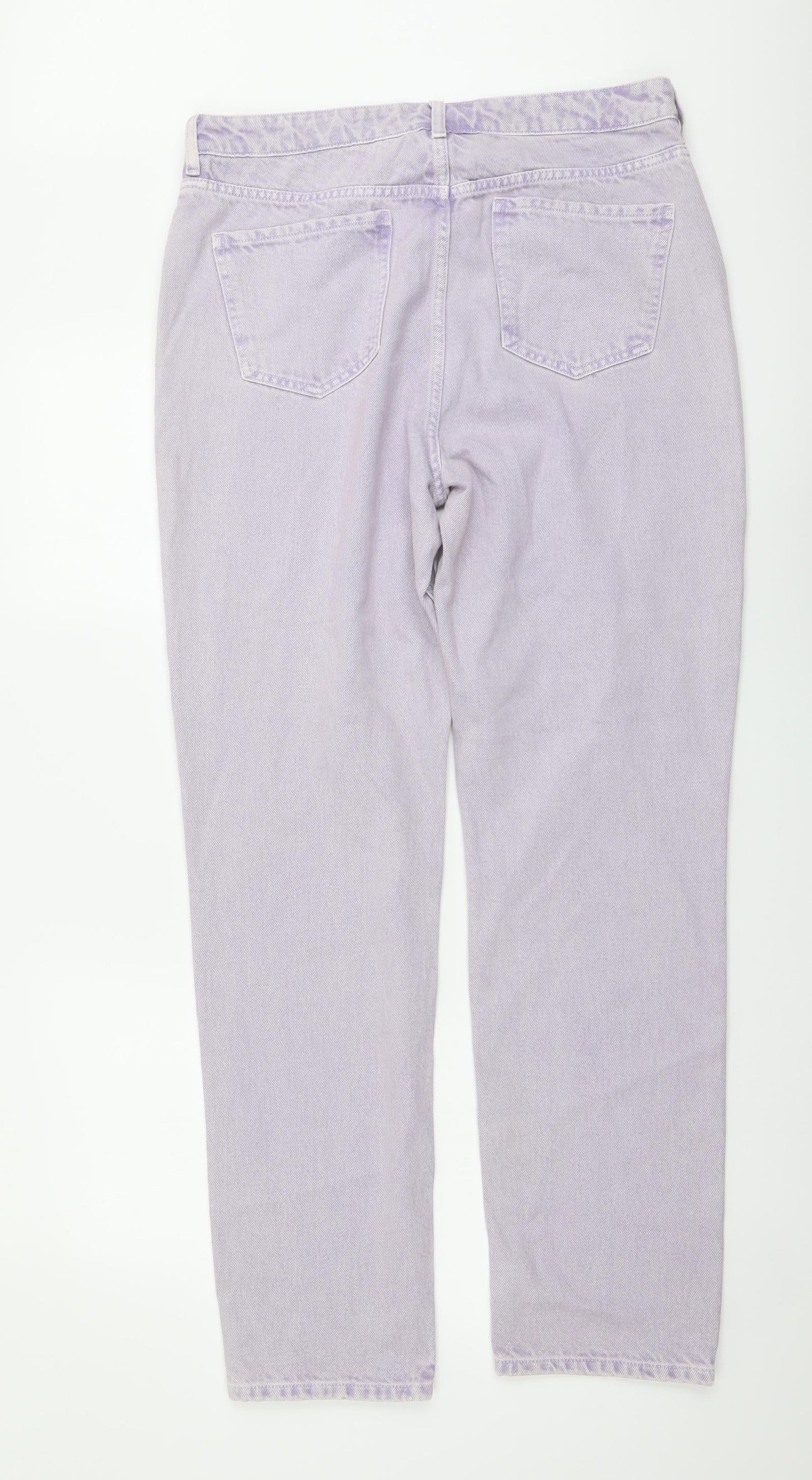 NEXT Womens Purple Cotton Mom Jeans Size 32 in L31 in Regular Button
