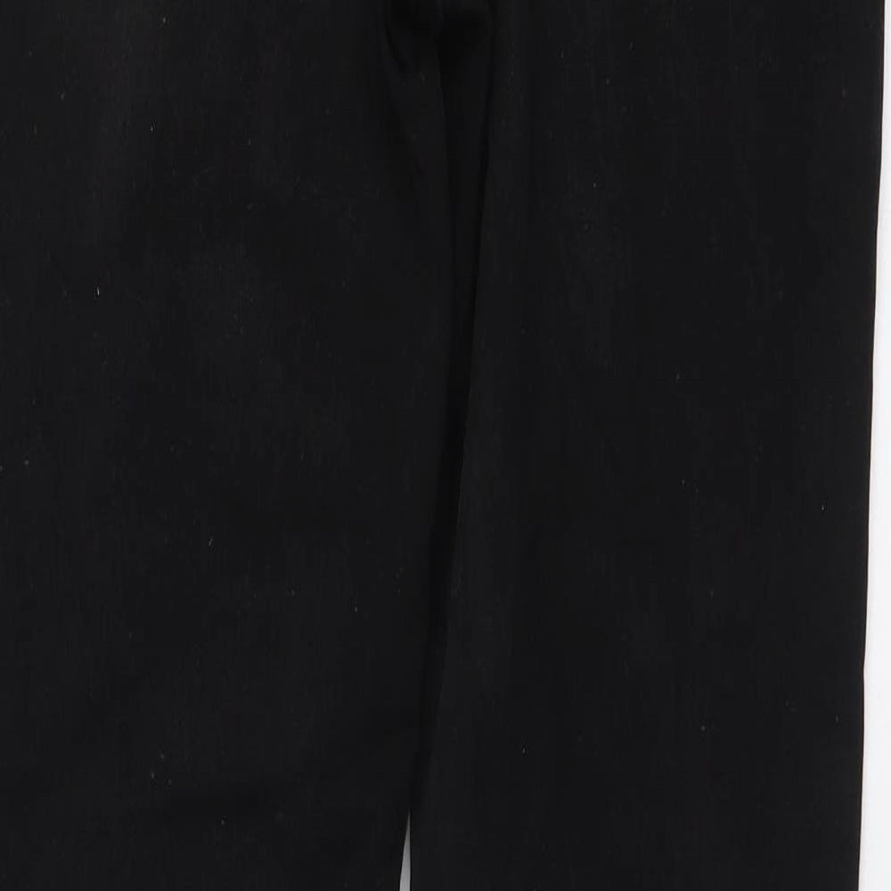 Denim & Co. Womens Black Cotton Skinny Jeans Size 12 L28 in Regular Button - Distressed Look