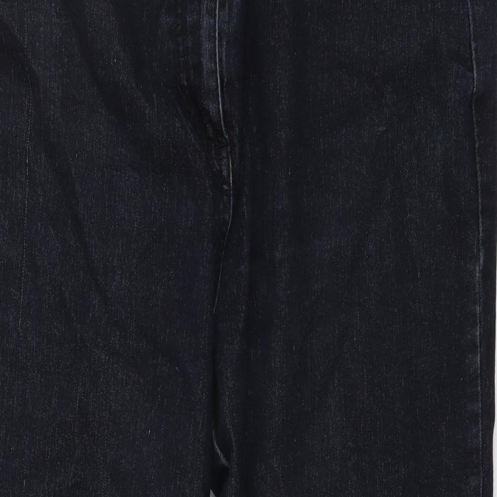 Essentials Womens Blue Cotton Straight Jeans Size 14 L27 in Regular Button