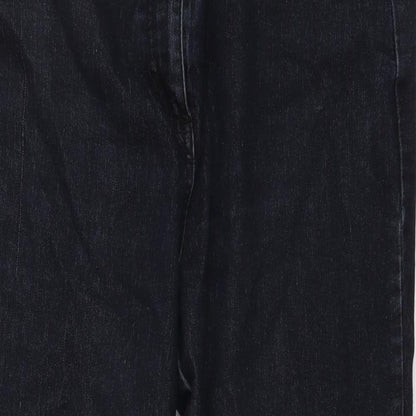 Essentials Womens Blue Cotton Straight Jeans Size 14 L27 in Regular Button