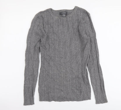 Primark Womens Grey Round Neck Acrylic Pullover Jumper Size M