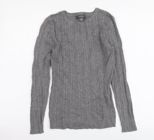 Primark Womens Grey Round Neck Acrylic Pullover Jumper Size M