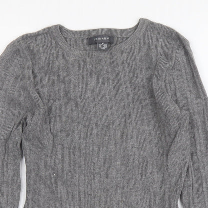 Primark Womens Grey Round Neck Acrylic Pullover Jumper Size M