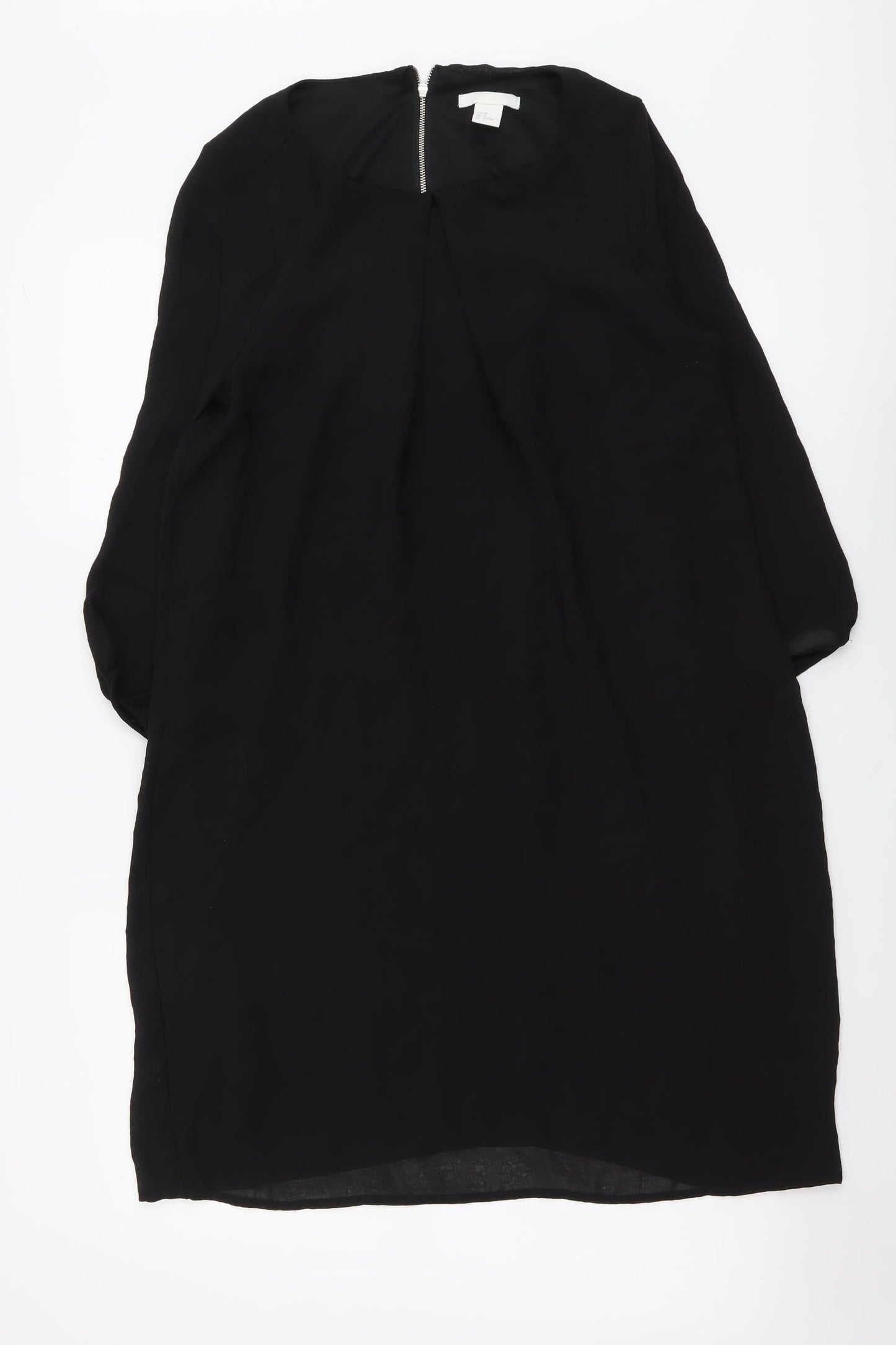 H&M Womens Black Polyester A-Line Size M Round Neck Pullover