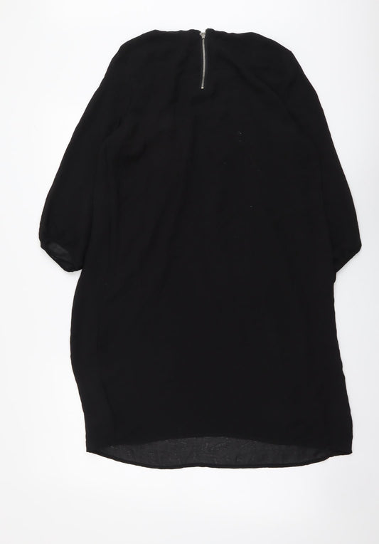 H&M Womens Black Polyester A-Line Size M Round Neck Pullover