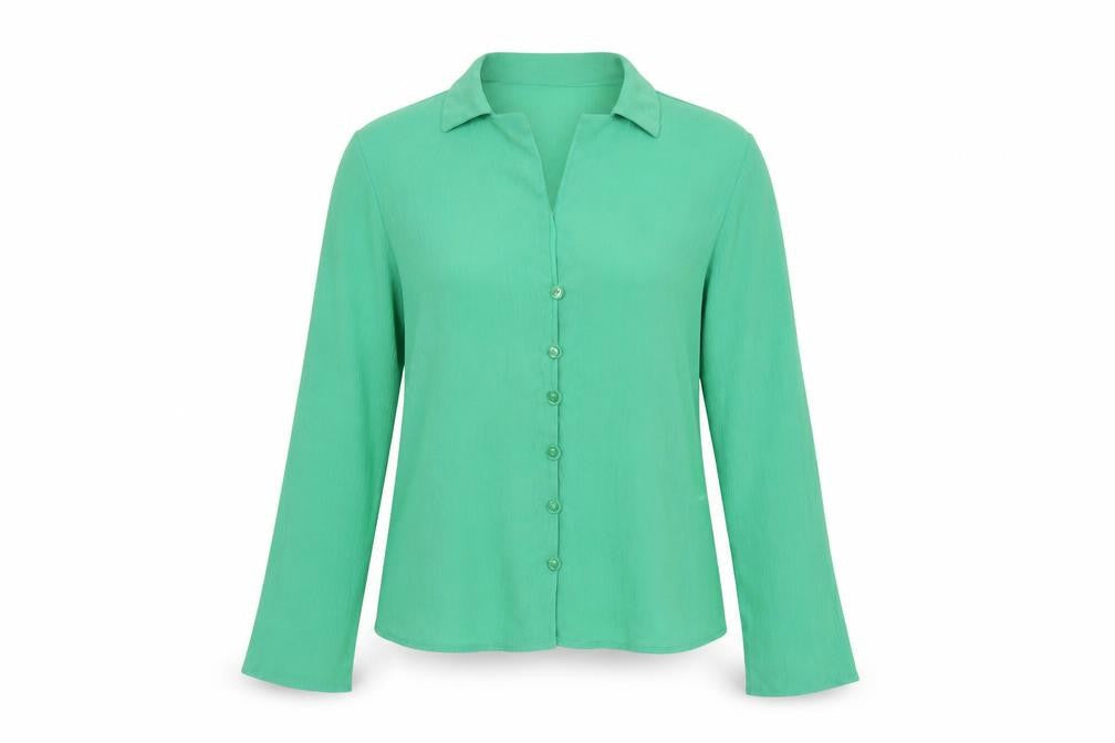 Womens UK Size 8 Primark Green Basic Button-Up