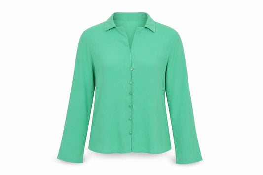 Womens UK Size 8 Primark Green Basic Button-Up