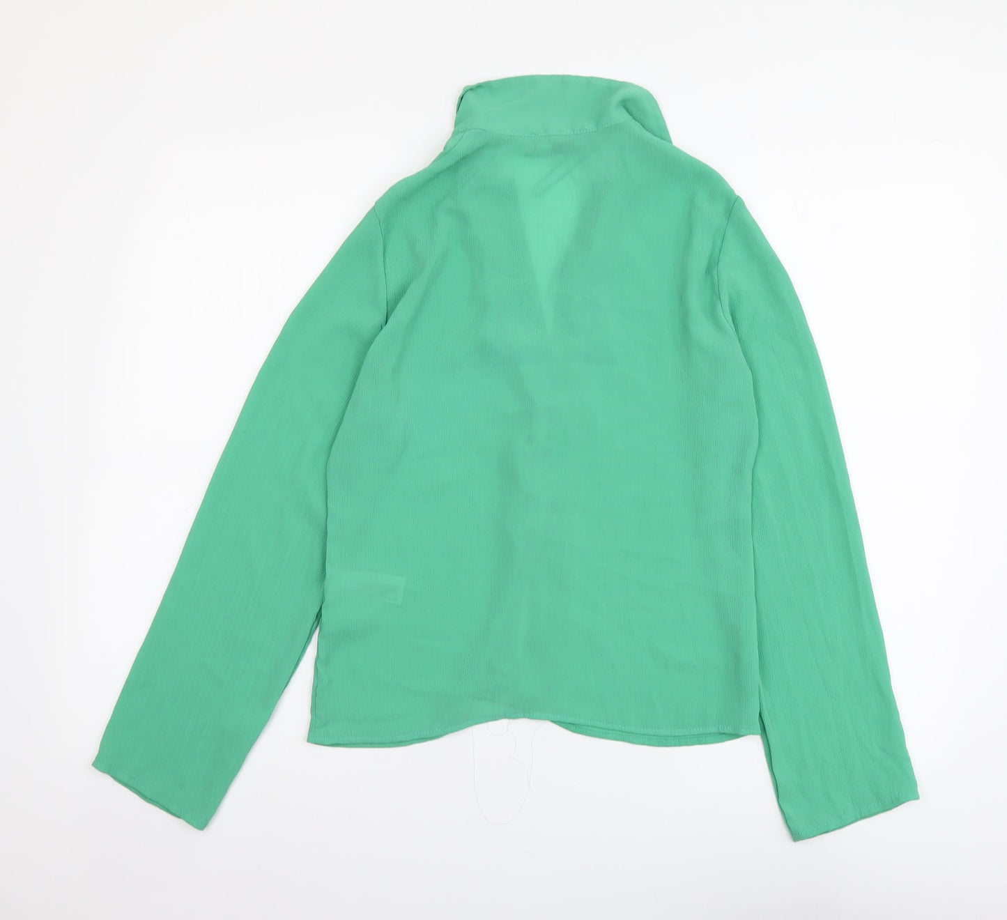 Primark Womens Green Polyester Basic Button-Up Size 8 Collared