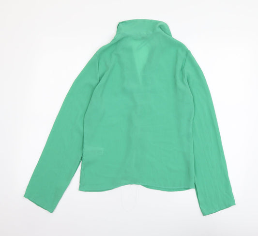 Primark Womens Green Polyester Basic Button-Up Size 8 Collared
