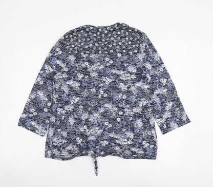 Womens UK Size 12 Roman Grey Basic Button-Up