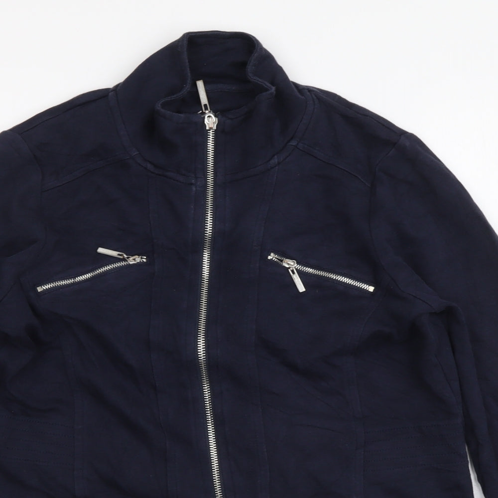 Dash Womens Blue Polyester Full Zip Sweatshirt Size 8 Zip