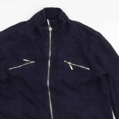 Dash Womens Blue Polyester Full Zip Sweatshirt Size 8 Zip