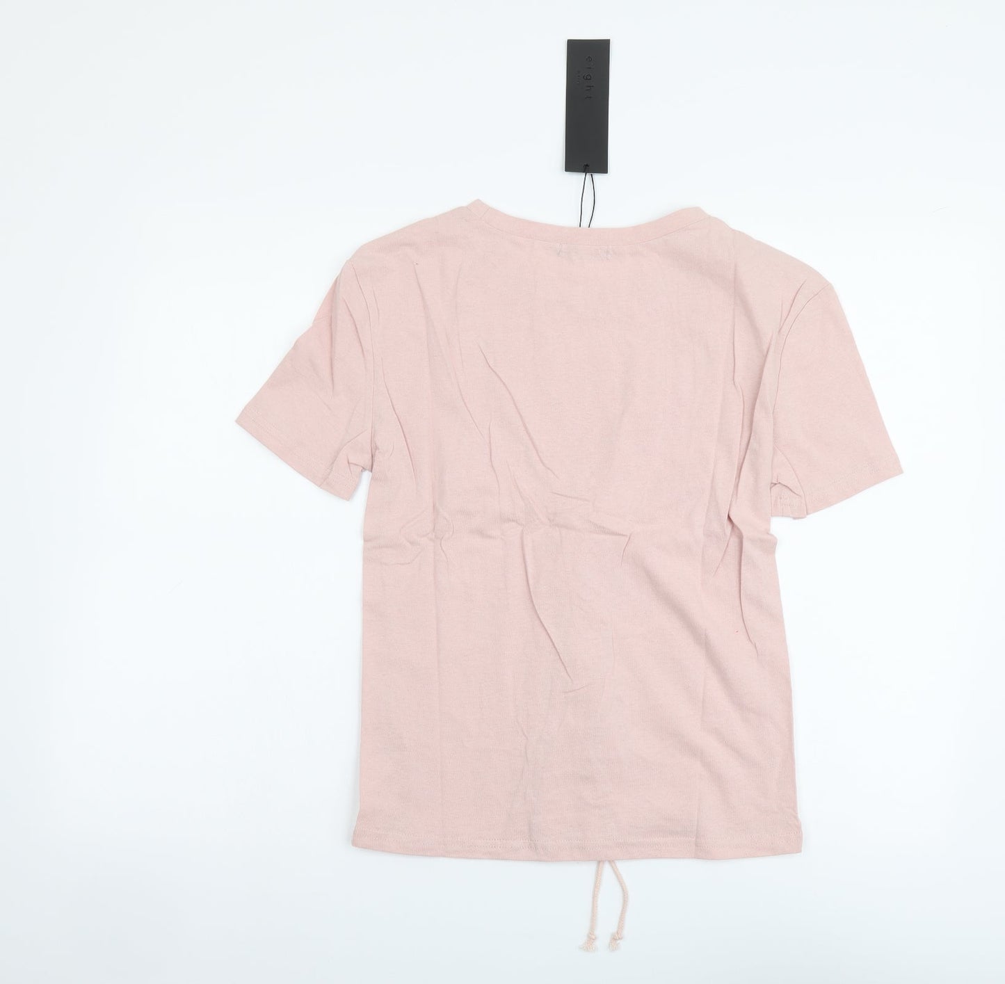 Womens UK Size S Eight Pink Basic T-Shirt