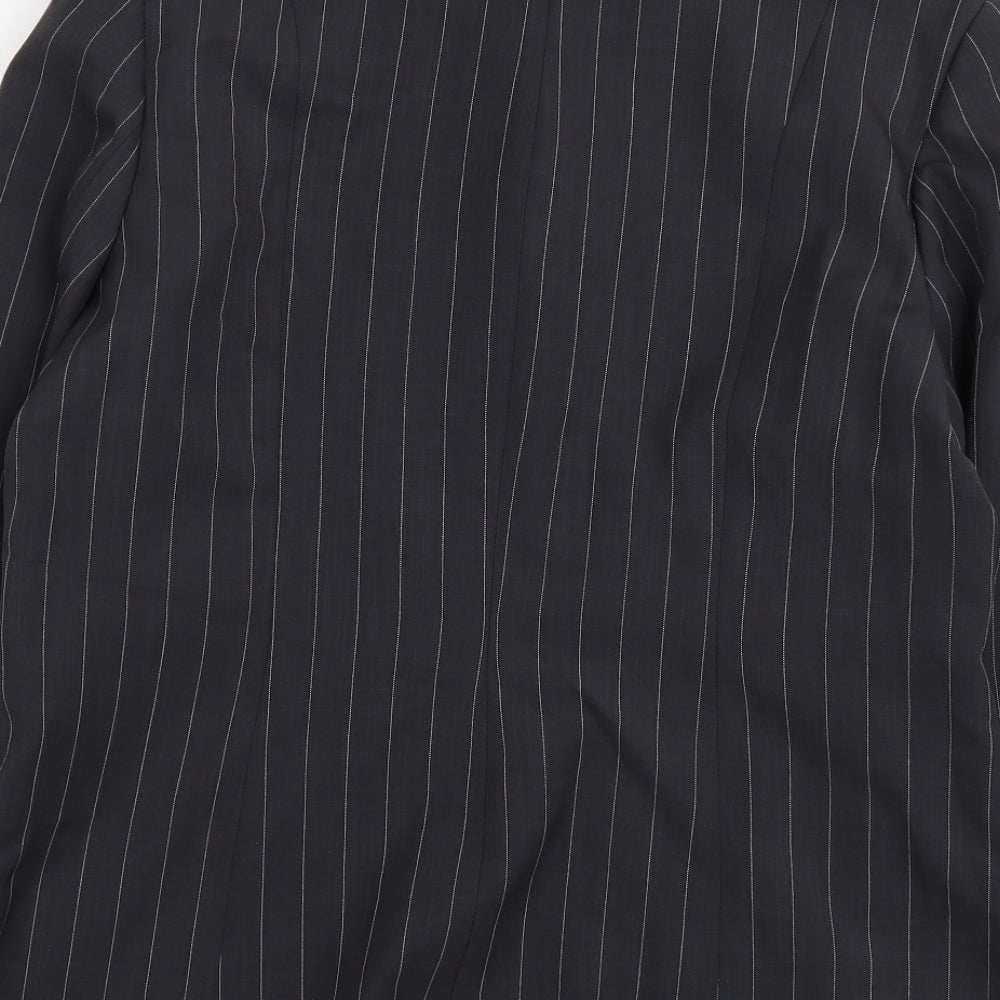 Bonmarché Womens Grey Striped Polyester Jacket Suit Jacket Size 14