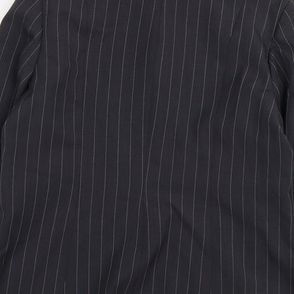 Bonmarché Womens Grey Striped Polyester Jacket Suit Jacket Size 14