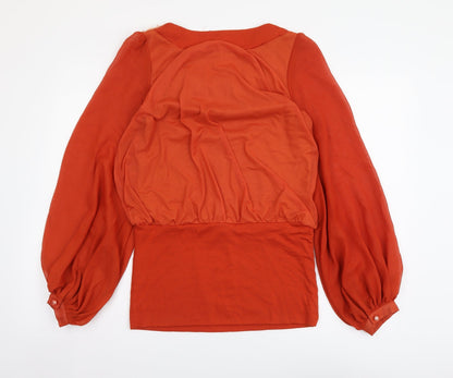Womens UK Size S Pussycat London Orange Basic Blouse