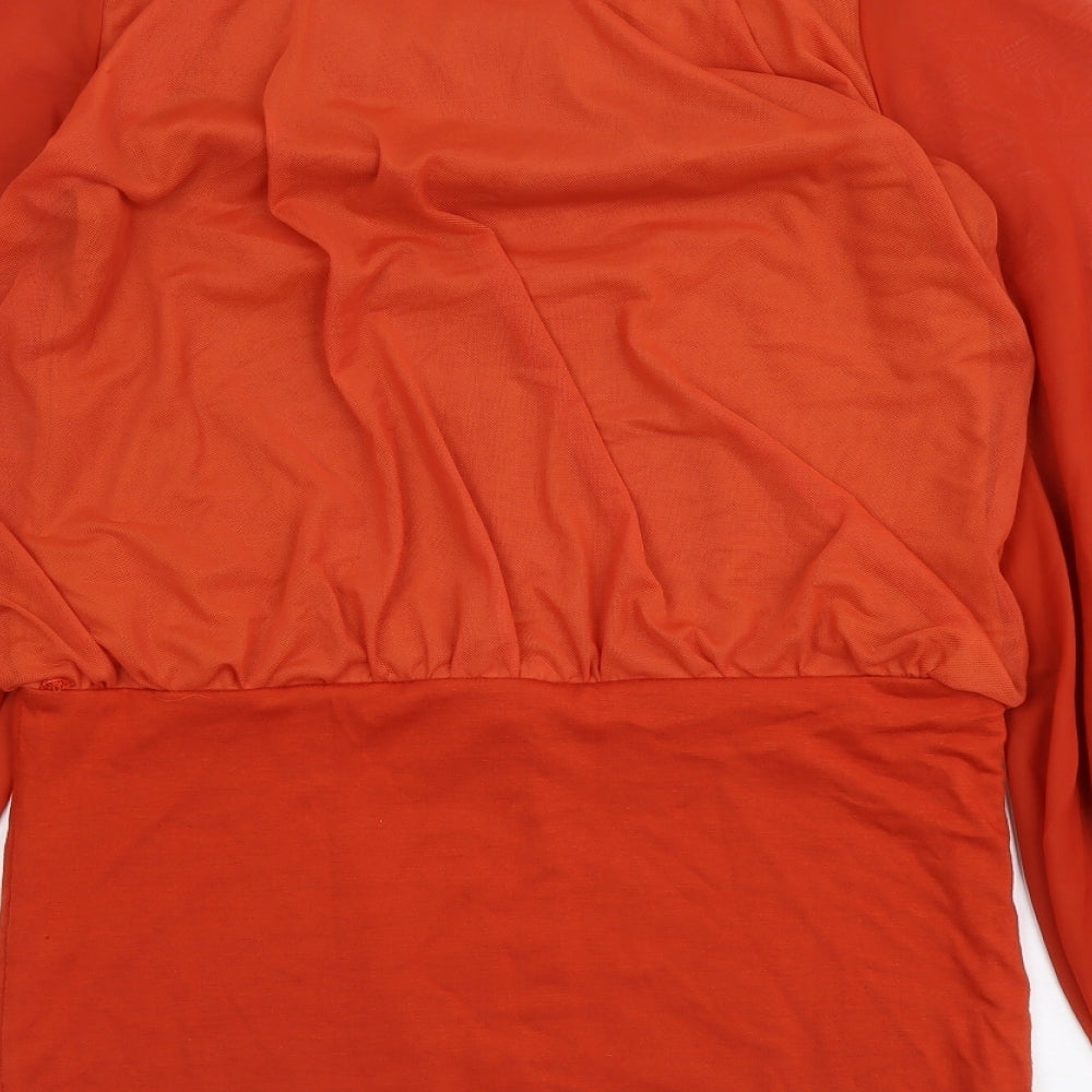 Womens UK Size S Pussycat London Orange Basic Blouse