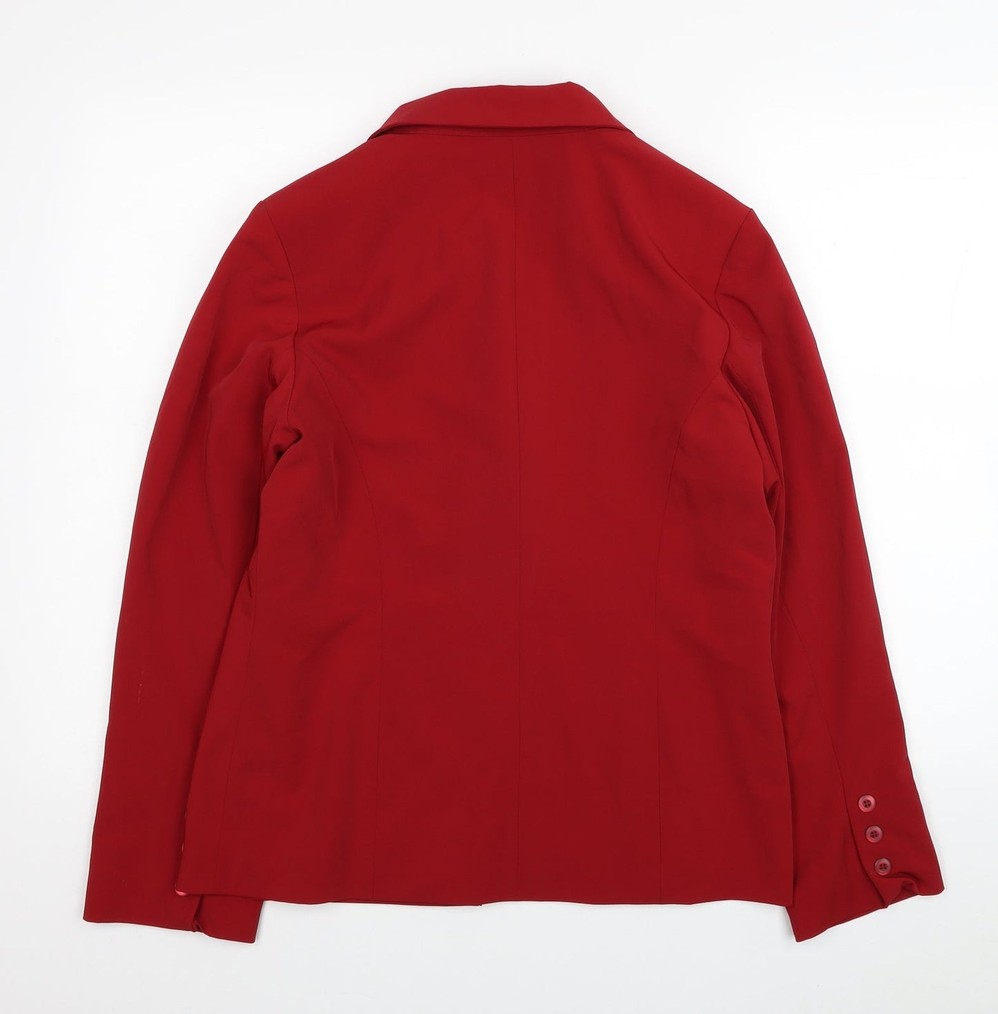 Try Me Womens Red Polyester Jacket Suit Jacket Size M - Shoulder Pads
