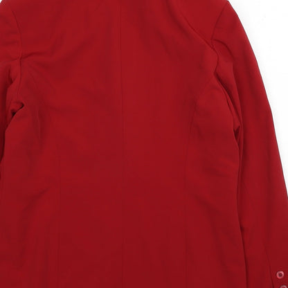 Try Me Womens Red Polyester Jacket Suit Jacket Size M - Shoulder Pads