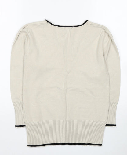 Womens UK Size 10 Roman Beige Pullover Jumper