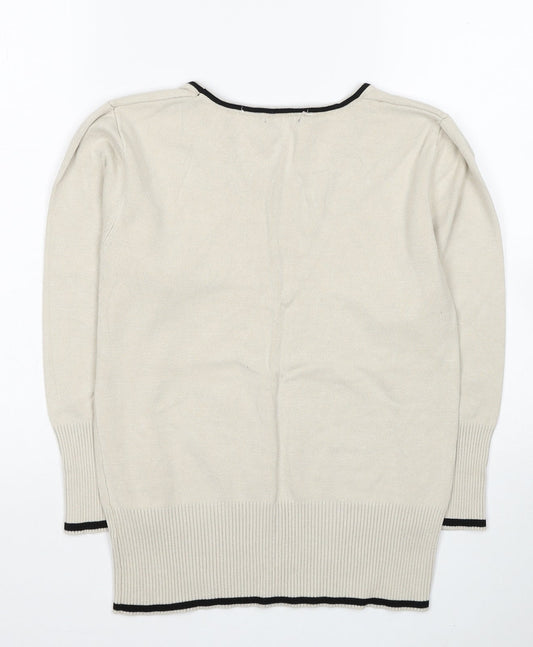 Womens UK Size 10 Roman Beige Pullover Jumper