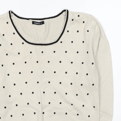 Womens UK Size 10 Roman Beige Pullover Jumper
