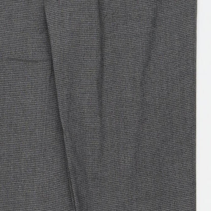 NEXT Womens Grey Polyester Chino Trousers Size 30 L29 in Slim Zip