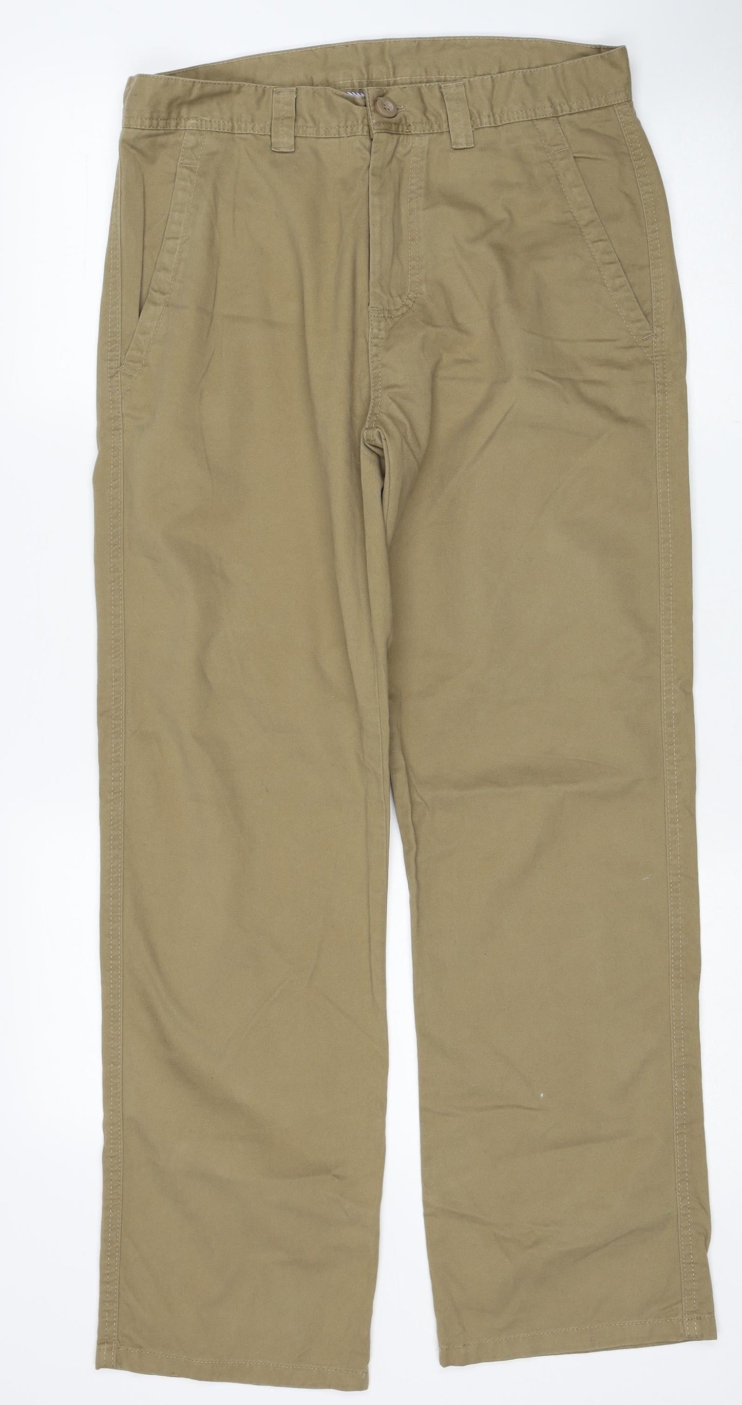 Denim & Co. Mens Beige Cotton Straight Jeans Size 30 in L30 in Regular Zip