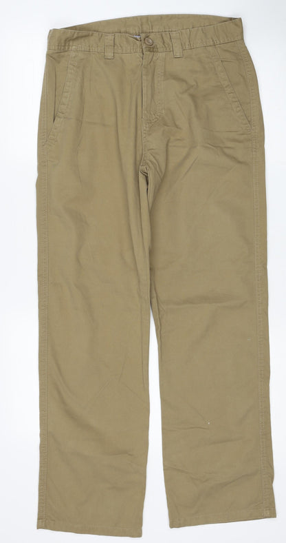 Denim & Co. Mens Beige Cotton Straight Jeans Size 30 in L30 in Regular Zip