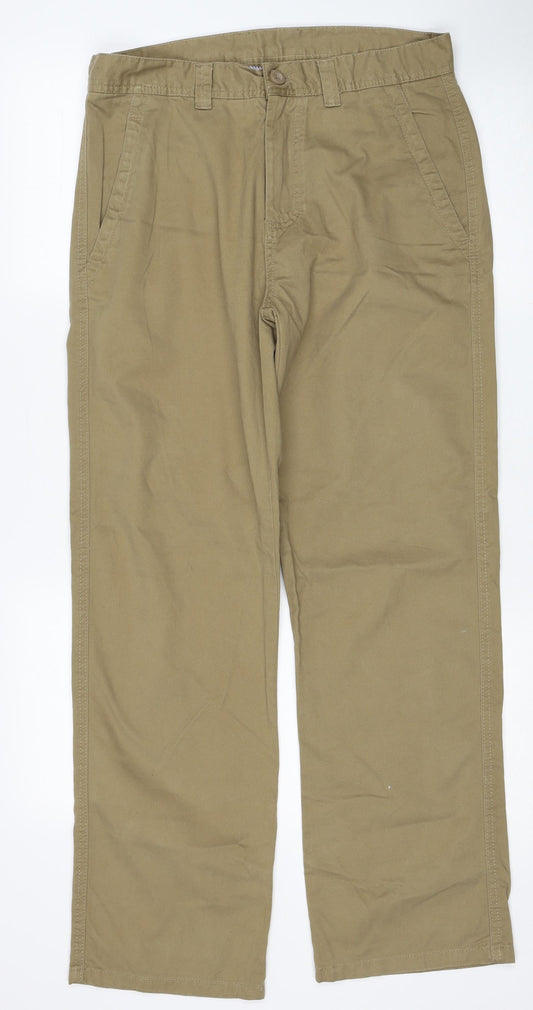 Denim & Co. Mens Beige Cotton Straight Jeans Size 30 in L30 in Regular Zip