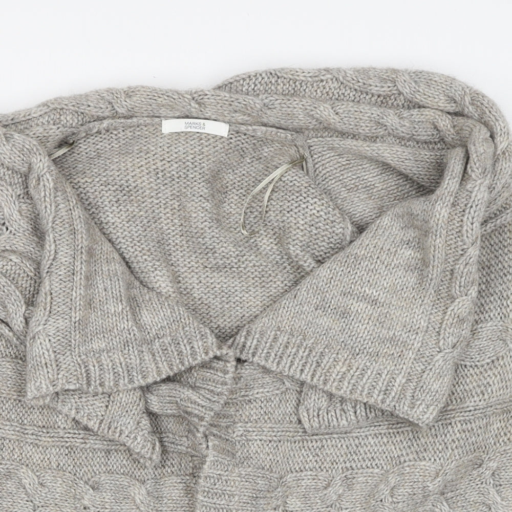 Womens UK Size 16 Marks and Spencer Brown Cardigan Jumper