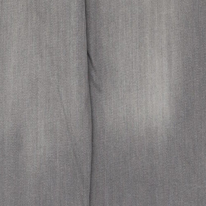 Denim & Co. Womens Grey Cotton Straight Jeans Size 32 in L32 in Regular Button