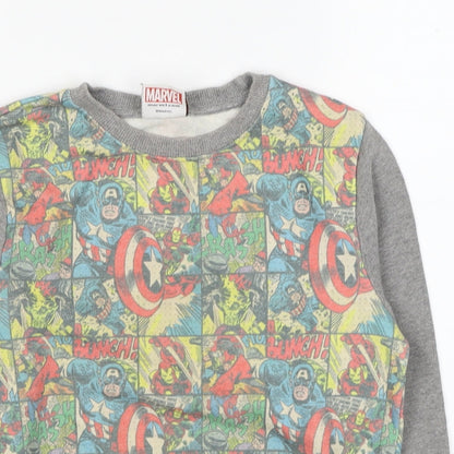NEXT Boys Grey Polyester Pullover Sweatshirt Size 6 Years Pullover - Comic Book Marvel