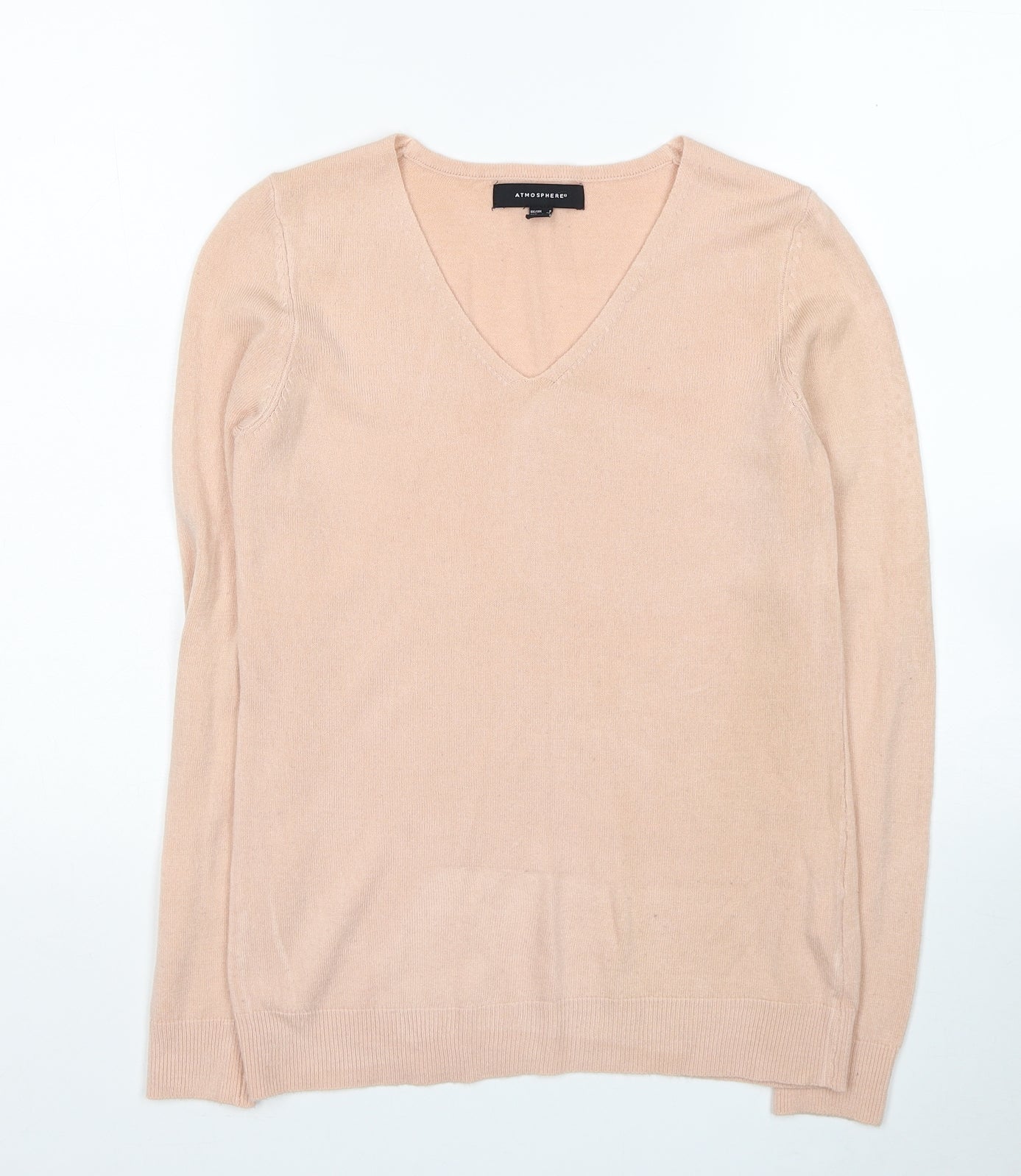 Atmosphere Womens Pink Round Neck Acrylic Pullover Jumper Size 6