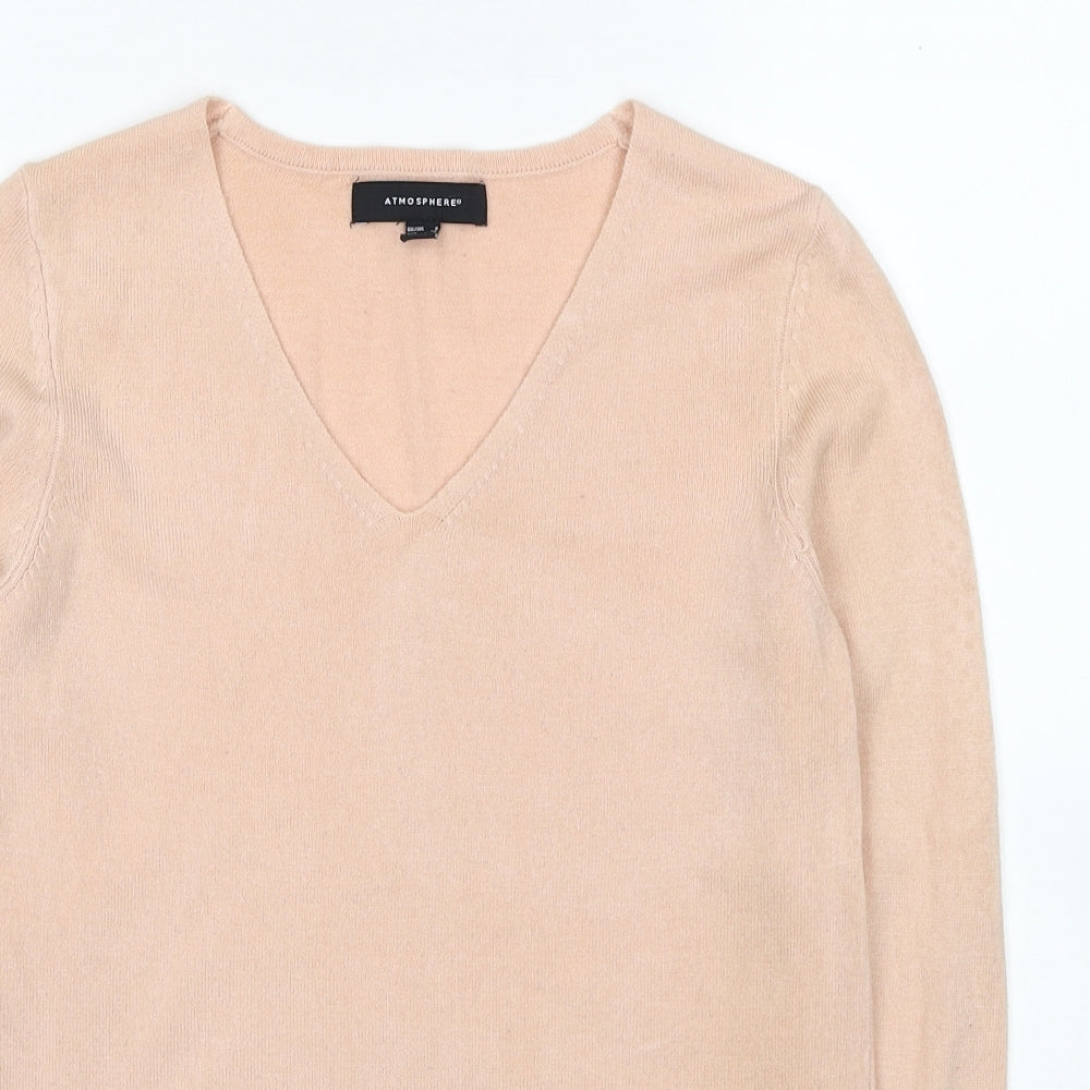 Atmosphere Womens Pink Round Neck Acrylic Pullover Jumper Size 6
