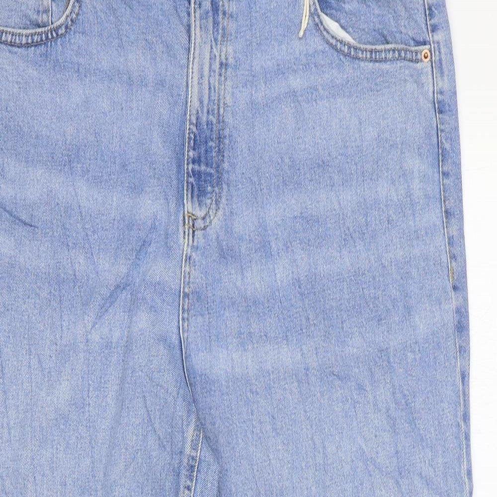 Womens UK Size 18 Marks and Spencer Regular Fit Wide-Leg Blue Jeans