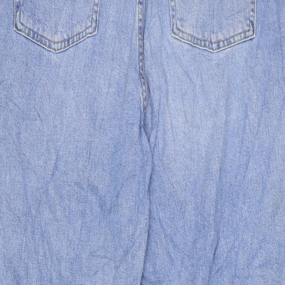 Womens UK Size 18 Marks and Spencer Regular Fit Wide-Leg Blue Jeans