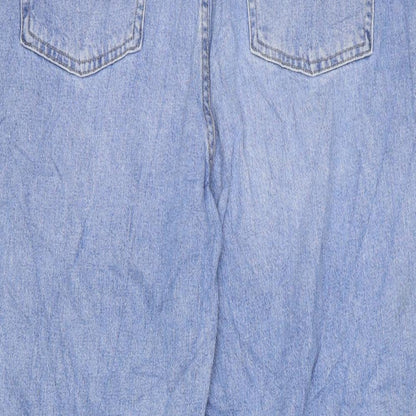 Womens UK Size 18 Marks and Spencer Regular Fit Wide-Leg Blue Jeans