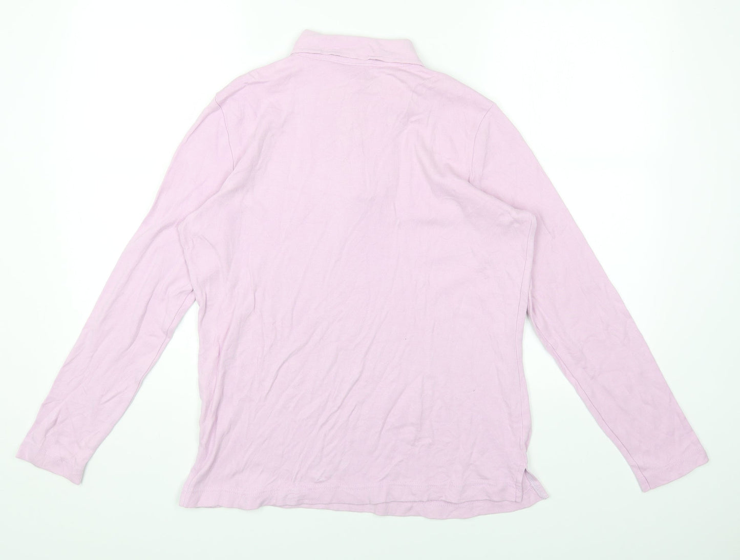 PURE WEAR Womens Purple Collared Cotton Pullover Jumper Size 14