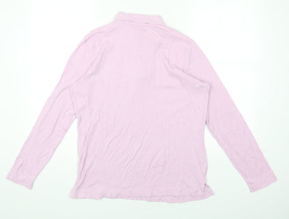 PURE WEAR Womens Purple Collared Cotton Pullover Jumper Size 14