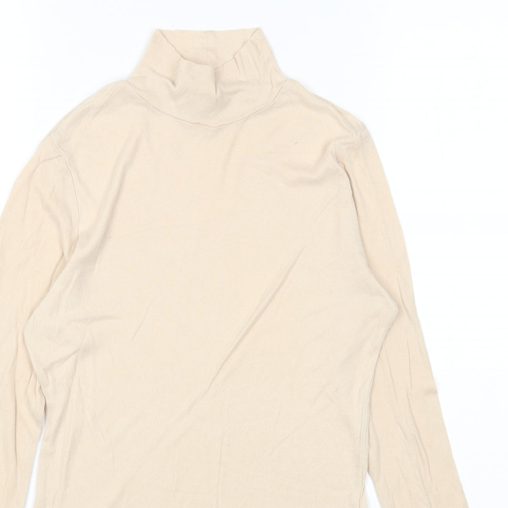 Womens UK Size 12 Topshop Beige Basic T-Shirt