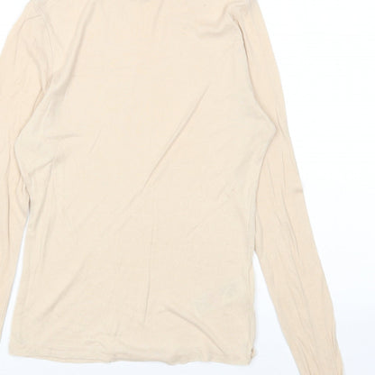 Womens UK Size 12 Topshop Beige Basic T-Shirt