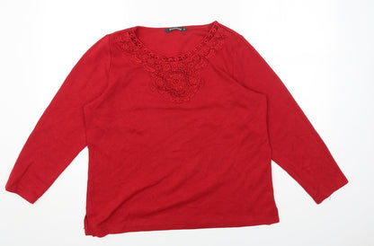 Womens UK Size M Bonmarché Red Pullover Jumper