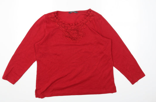 Womens UK Size M Bonmarché Red Pullover Jumper